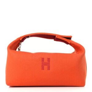Authentic Hermes Canvas Small Bride-A-Brac Pouch.
